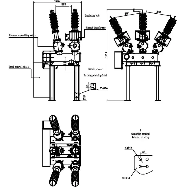 Hybrid Gas Insulated Switchgear 40.5kV up to 245kV