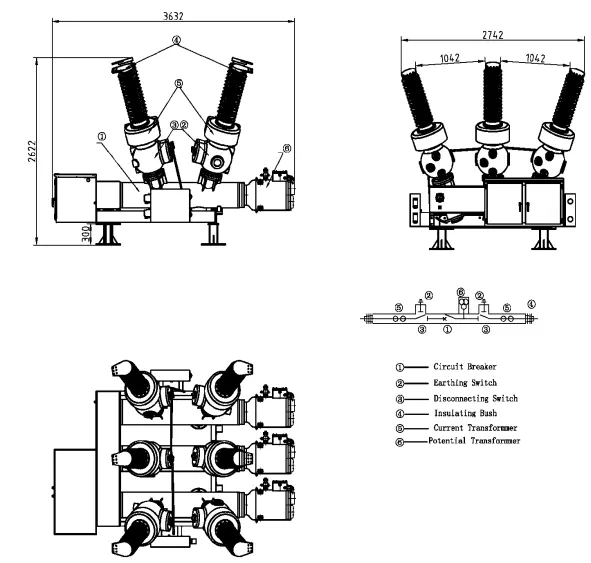 Hybrid Gas Insulated Switchgear 40.5kV up to 245kV